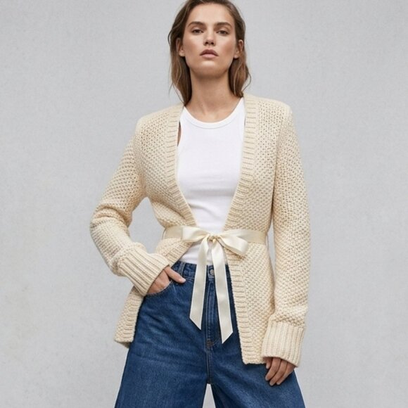 Ulla Johnson Sweaters - Ulla Johnson 100% Camel Hair Ribbon Tie Cardigan